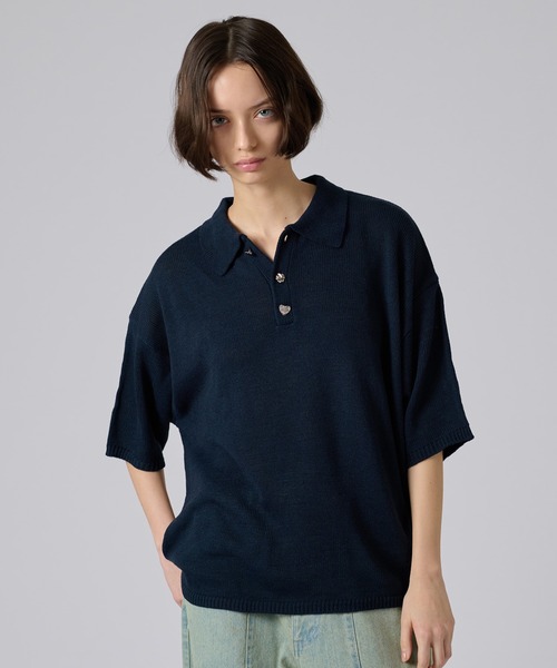POLO リメイク品 ポロシャツ ショート丈 トップス レディース パールボタン 楽天市場】IRADOWL ポロシャツ バイカラー ショート丈