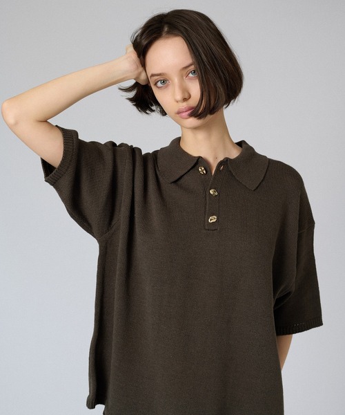 セール】25ss SILVER BUTTON POLO SHIRT / シルバーボタン