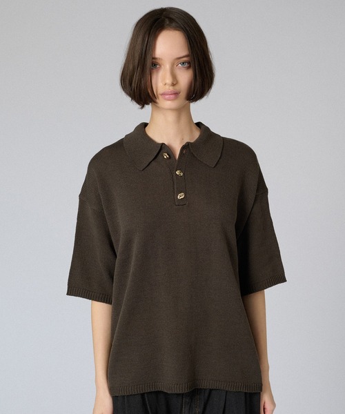 25ss SILVER BUTTON POLO SHIRT / シルバーボタンポロシャツ