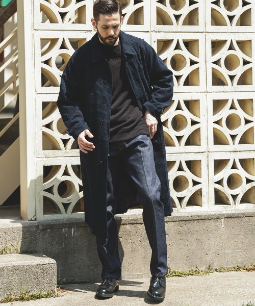 MR.OLIVE（ミスターオリーブ）の「PERSIL MOLE CHECK / BALMACAAN COAT（ステンカラーコート・メンズ・ブラック系その他/ネイビー・SMALL/MEDIUM/LARGE）」の17枚目の写真