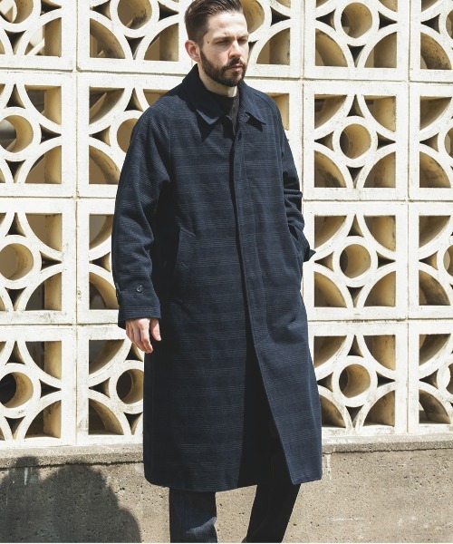 MR.OLIVE（ミスターオリーブ）の「PERSIL MOLE CHECK / BALMACAAN COAT（ステンカラーコート・メンズ・ブラック系その他/ネイビー・SMALL/MEDIUM/LARGE）」の14枚目の写真