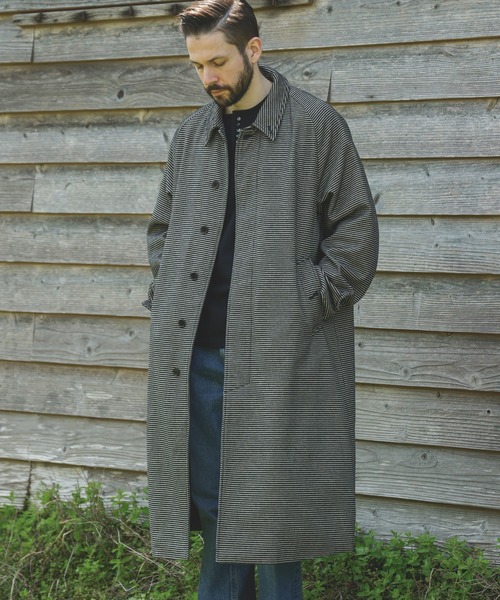 MR.OLIVE（ミスターオリーブ）の「PERSIL MOLE CHECK / BALMACAAN COAT（ステンカラーコート・メンズ・ブラック系その他/ネイビー・SMALL/MEDIUM/LARGE）」の13枚目の写真