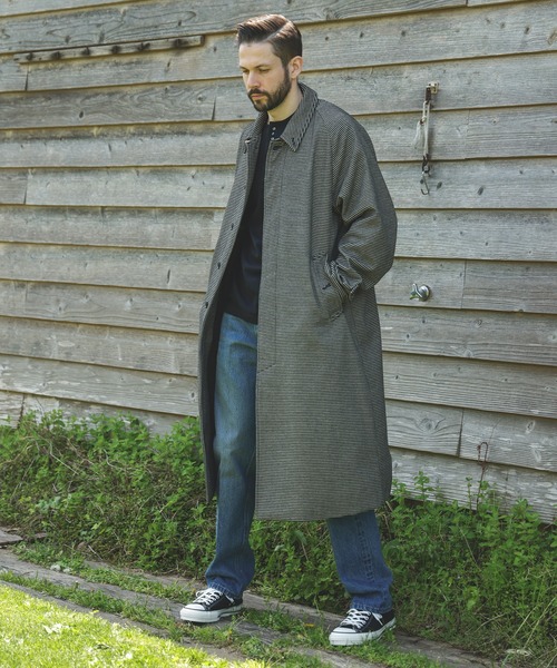 MR.OLIVE（ミスターオリーブ）の「PERSIL MOLE CHECK / BALMACAAN COAT（ステンカラーコート・メンズ・ブラック系その他/ネイビー・SMALL/MEDIUM/LARGE）」の12枚目の写真