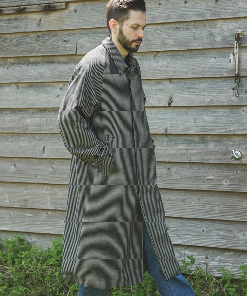 MR.OLIVE（ミスターオリーブ）の「PERSIL MOLE CHECK / BALMACAAN COAT（ステンカラーコート・メンズ・ブラック系その他/ネイビー・SMALL/MEDIUM/LARGE）」の9枚目の写真
