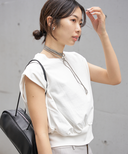 2022SS　IENA　イエナ　ノースリーブプルオーバー　グレー セール】裏毛ノースリーブプルオーバー（Tシャツ/カットソー