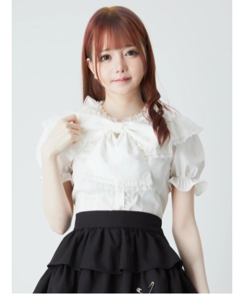 Jamie エーエヌケー（ジェイミーエーエヌケー）の「ケープゴシックブラウス（シャツ/ブラウス・レディース・ブラック/ホワイト・M）」の2枚目の写真