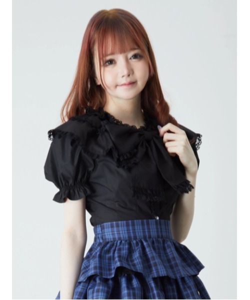 Jamie エーエヌケー（ジェイミーエーエヌケー）の「ケープゴシックブラウス（シャツ/ブラウス・レディース・ブラック/ホワイト・M）」の3枚目の写真