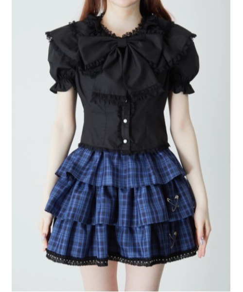 Jamie エーエヌケー（ジェイミーエーエヌケー）の「ケープゴシックブラウス（シャツ/ブラウス・レディース・ブラック/ホワイト・M）」の4枚目の写真