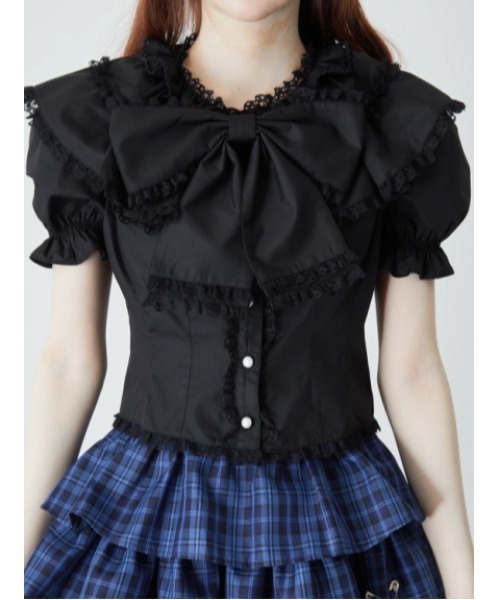 Jamie エーエヌケー（ジェイミーエーエヌケー）の「ケープゴシックブラウス（シャツ/ブラウス・レディース・ブラック/ホワイト・M）」の7枚目の写真