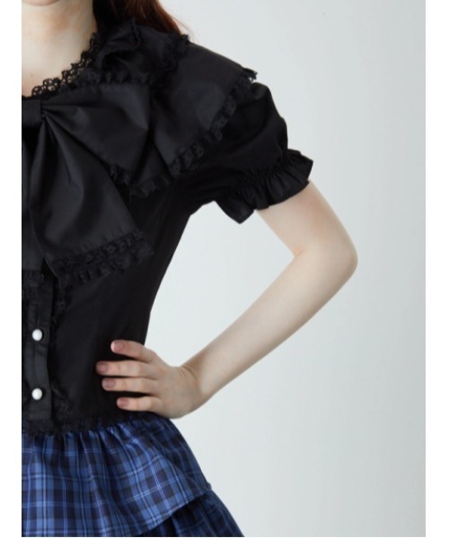 Jamie エーエヌケー（ジェイミーエーエヌケー）の「ケープゴシックブラウス（シャツ/ブラウス・レディース・ブラック/ホワイト・M）」の15枚目の写真