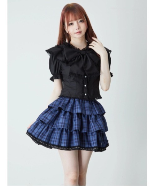 Jamie エーエヌケー（ジェイミーエーエヌケー）の「ケープゴシックブラウス（シャツ/ブラウス・レディース・ブラック/ホワイト・M）」の9枚目の写真