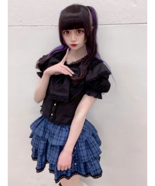 Jamie エーエヌケー（ジェイミーエーエヌケー）の「ケープゴシックブラウス（シャツ/ブラウス・レディース・ブラック/ホワイト・M）」の11枚目の写真