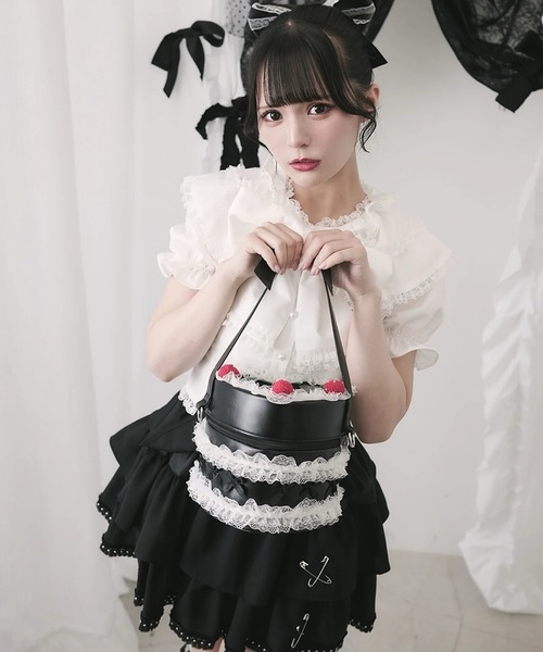Jamie エーエヌケー（ジェイミーエーエヌケー）の「ケープゴシックブラウス（シャツ/ブラウス・レディース・ブラック/ホワイト・M）」の10枚目の写真