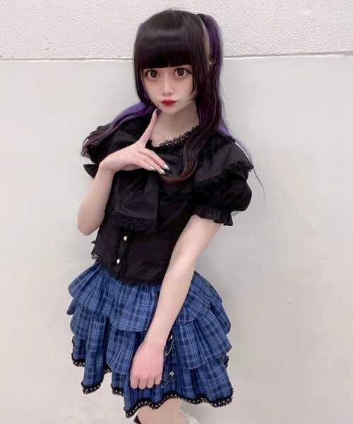 Jamie エーエヌケー（ジェイミーエーエヌケー）の「ケープゴシックブラウス（シャツ/ブラウス・レディース・ブラック/ホワイト・M）」の12枚目の写真