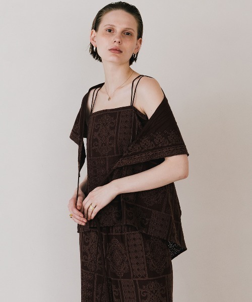 CREDONA（クレドナ）の「CUTWORK LACE CAMI/カットワークレースキャミ（Tシャツ/カットソー・レディース・ホワイト/ブラウン/ネイビー・FREE）」の20枚目の写真