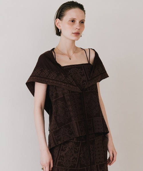 CREDONA（クレドナ）の「CUTWORK LACE CAMI/カットワークレースキャミ（Tシャツ/カットソー・レディース・ホワイト/ブラウン/ネイビー・FREE）」の18枚目の写真