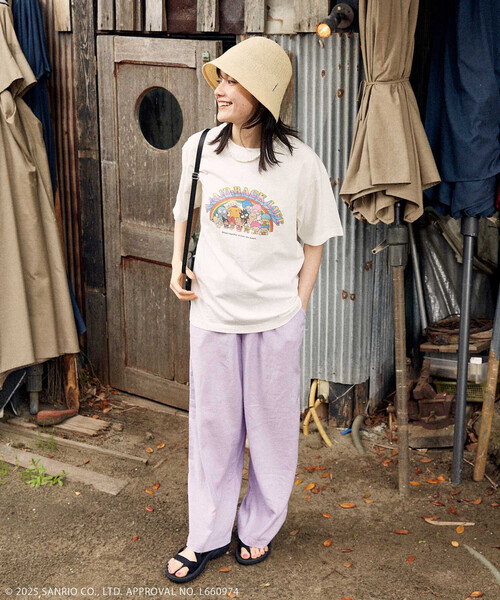 FREAK'S STORE(フリークスストア)の「SANRIO/サンリオ <サイズ展開追加>サンリオキャラクターズ レインボーロックTシャツ(Tシャツ/カットソー・レディース・オフホワイト/レモンイエロー/ピンク/チャコール・フリ-/X-SMALL/X-LARGE)」の13枚目の写真