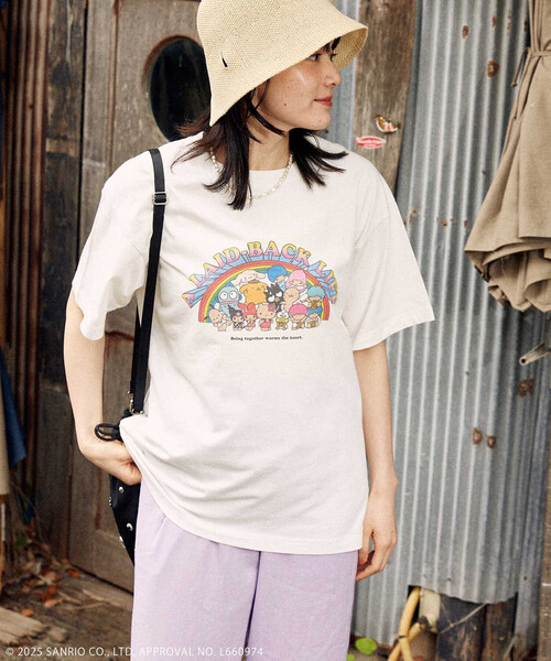 FREAK'S STORE(フリークスストア)の「SANRIO/サンリオ <サイズ展開追加>サンリオキャラクターズ レインボーロックTシャツ(Tシャツ/カットソー・レディース・オフホワイト/レモンイエロー/ピンク/チャコール・フリ-/X-SMALL/X-LARGE)」の9枚目の写真