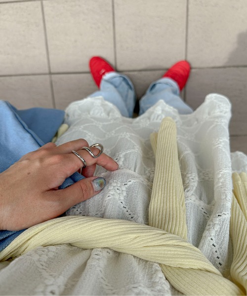 PILIT（ピリット）の「カットレース ティアードキャミワンピース（ワンピース・レディース・オフホワイト/ブラック/ブラウン・MEDIUM）」の16枚目の写真