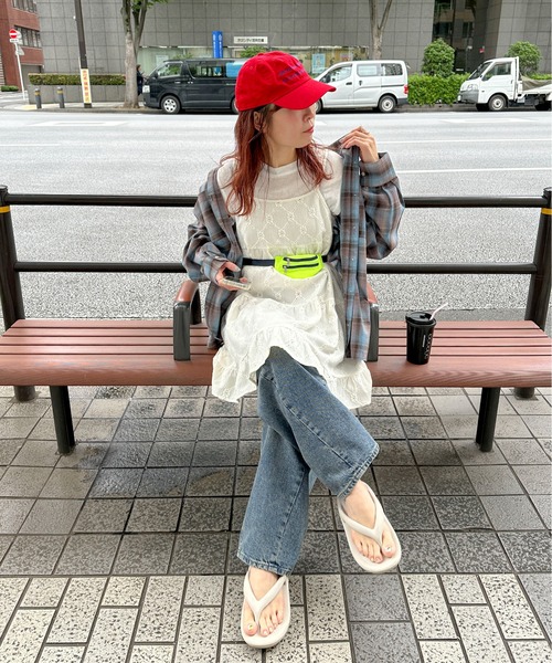 PILIT（ピリット）の「カットレース ティアードキャミワンピース（ワンピース・レディース・オフホワイト/ブラック/ブラウン・MEDIUM）」の20枚目の写真