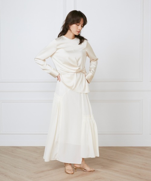 INED（イネド）の「カットジャガードアシメトリースカート《la veille by SUPERIOR CLOSET》（スカート・レディース・アイボリー/サックスブルー・9号/11号）」の17枚目の写真