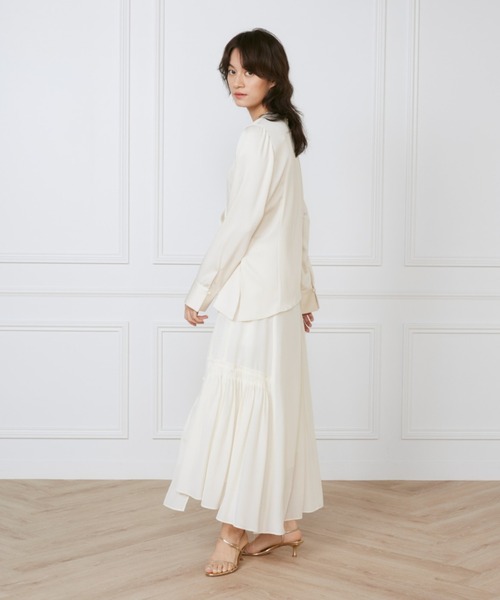INED（イネド）の「カットジャガードアシメトリースカート《la veille by SUPERIOR CLOSET》（スカート・レディース・アイボリー/サックスブルー・9号/11号）」の16枚目の写真