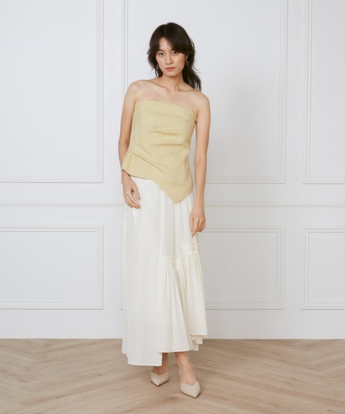 INED（イネド）の「カットジャガードアシメトリースカート《la veille by SUPERIOR CLOSET》（スカート・レディース・アイボリー/サックスブルー・9号/11号）」の15枚目の写真