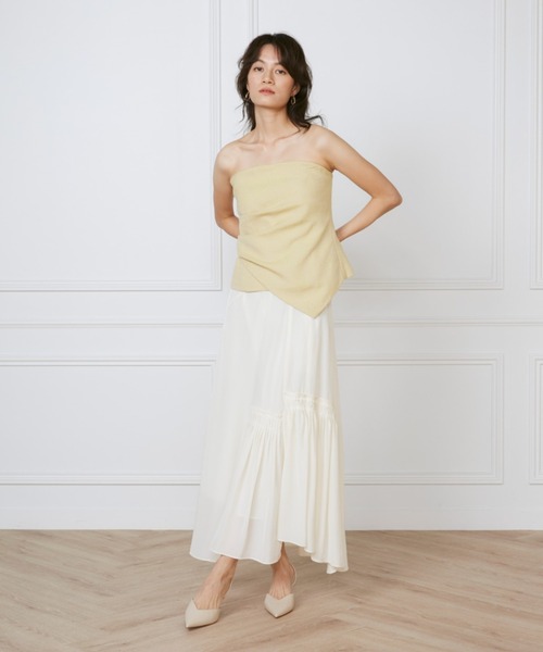 INED（イネド）の「カットジャガードアシメトリースカート《la veille by SUPERIOR CLOSET》（スカート・レディース・アイボリー/サックスブルー・9号/11号）」の14枚目の写真