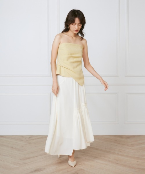 INED（イネド）の「カットジャガードアシメトリースカート《la veille by SUPERIOR CLOSET》（スカート・レディース・アイボリー/サックスブルー・9号/11号）」の13枚目の写真