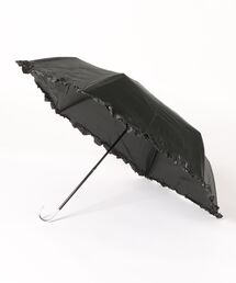 折りたたみ傘（ブラック/黒色系・フリル）ファッション通販