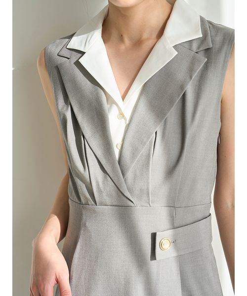 SNIDEL レイヤードカラー ワンピース グレー スナイデル SNIDEL レイヤードカラーワンピース （GRY