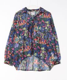 ScoLar | 152644:コラージュ・ウサギネコ柄 2柄展開レースシャツ(シャツ/ブラウス)