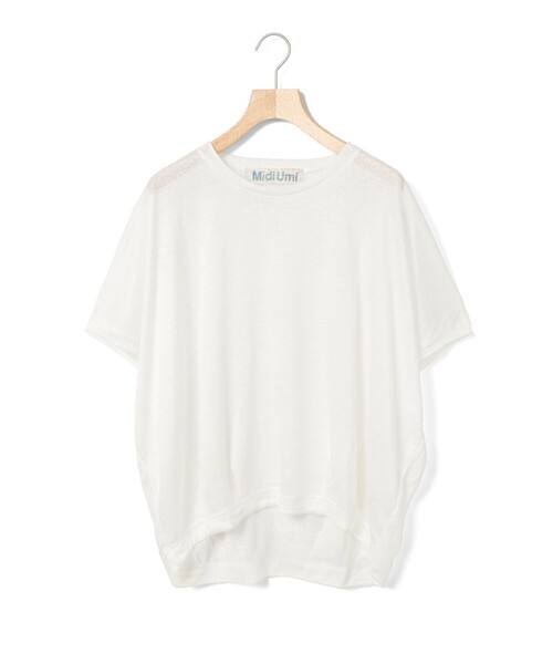 MidiUmi(ミディウミ)の「MidiUmi リネンコクーンプルオーバー(Tシャツ/カットソー・レディース・ブラック系その他2/ホワイト/ベージュ・FREE)」の1枚目の写真