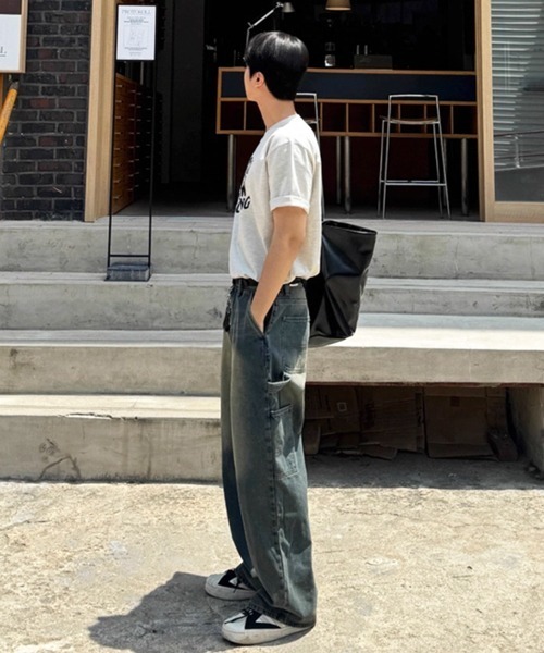 NOWLE(ノウル)の「【NOWLE】ウェーブ グラフィティ メッセージ プリント 半袖 Tシャツ(Tシャツ/カットソー・メンズ・グレー・LARGE/MEDIUM/X-LARGE)」の6枚目の写真