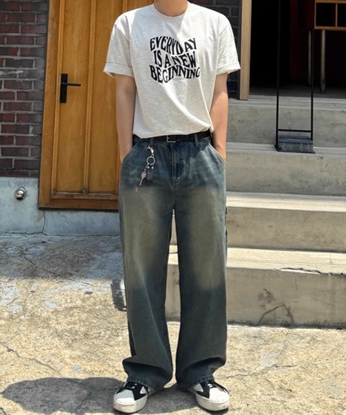 NOWLE(ノウル)の「【NOWLE】ウェーブ グラフィティ メッセージ プリント 半袖 Tシャツ(Tシャツ/カットソー・メンズ・グレー・LARGE/MEDIUM/X-LARGE)」の8枚目の写真