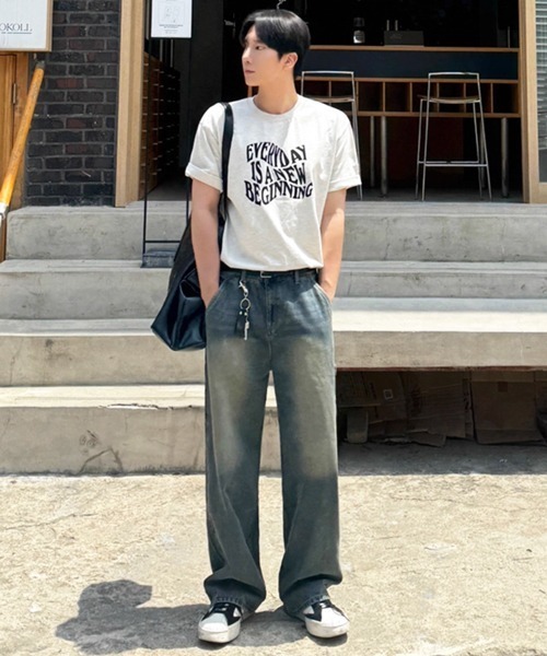 NOWLE(ノウル)の「【NOWLE】ウェーブ グラフィティ メッセージ プリント 半袖 Tシャツ(Tシャツ/カットソー・メンズ・グレー・LARGE/MEDIUM/X-LARGE)」の11枚目の写真