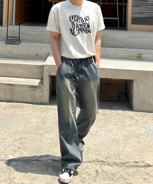 NOWLE(ノウル)の「【NOWLE】ウェーブ グラフィティ メッセージ プリント 半袖 Tシャツ(Tシャツ/カットソー・メンズ・グレー・LARGE/MEDIUM/X-LARGE)」の17枚目の写真