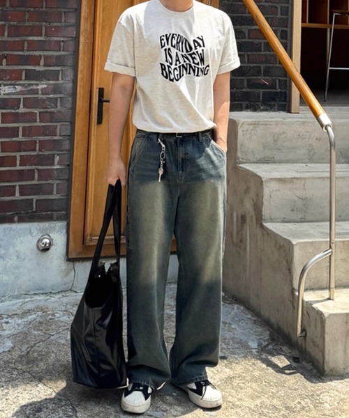 NOWLE(ノウル)の「【NOWLE】ウェーブ グラフィティ メッセージ プリント 半袖 Tシャツ(Tシャツ/カットソー・メンズ・グレー・LARGE/MEDIUM/X-LARGE)」の18枚目の写真