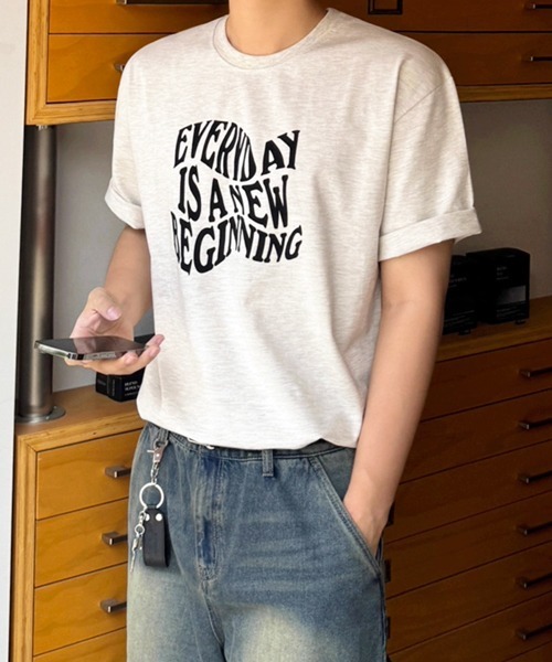 NOWLE(ノウル)の「【NOWLE】ウェーブ グラフィティ メッセージ プリント 半袖 Tシャツ(Tシャツ/カットソー・メンズ・グレー・LARGE/MEDIUM/X-LARGE)」の21枚目の写真