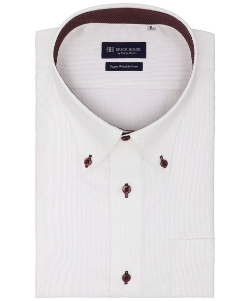 TOKYO SHIRTS(トウキョウシャツ)の「【超形態安定】 形態安定ノンアイロン ボタンダウン 半袖ビジネスワイシャツ(大きいサイズ)(ビジネスシャツ・メンズ・ピンク・首回り45cm/首回り47cm)」の1枚目の写真