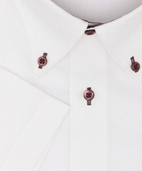 TOKYO SHIRTS(トウキョウシャツ)の「【超形態安定】 形態安定ノンアイロン ボタンダウン 半袖ビジネスワイシャツ(大きいサイズ)(ビジネスシャツ・メンズ・ピンク・首回り45cm/首回り47cm)」の3枚目の写真