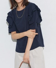 ドライタッチラッフルフリルスリーブTシャツ
