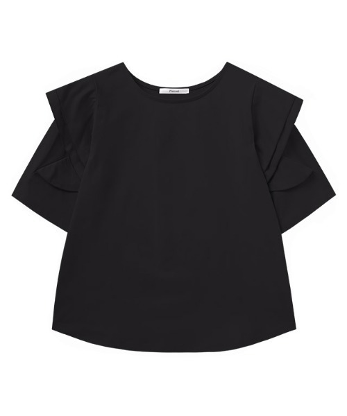 Pierrot(ピエロ)の「ドライタッチラッフルフリルスリーブTシャツ(Tシャツ/カットソー・レディース・ネイビー/ブラック/オフホワイト/ラベンダー・M/L)」の10枚目の写真