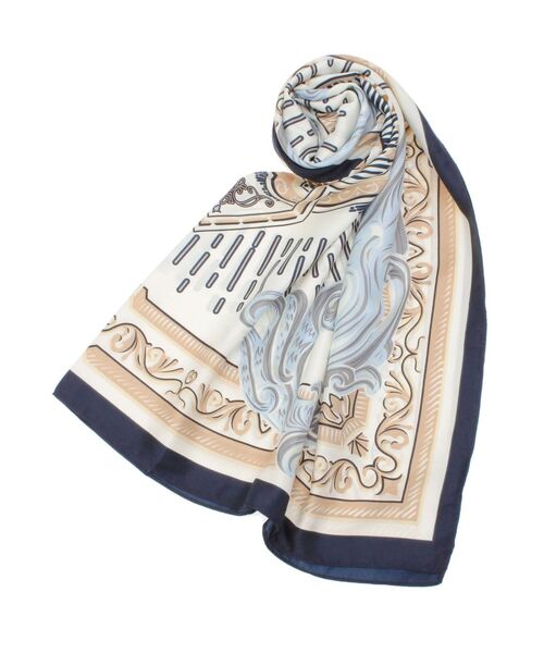 MERCURYDUO（マーキュリーデュオ）の「マルチカラースカーフ（ストール/ショール・レディース・オフホワイト・FREE）」の9枚目の写真