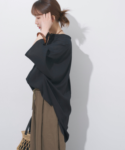 JOURNAL STANDARD relume(ジャーナルスタンダード レリューム)の「楊柳バンドカラーシャツ(シャツ/ブラウス・レディース・ブラウン/ブラック/グレー・FREE)」の11枚目の写真