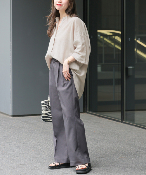 JOURNAL STANDARD relume(ジャーナルスタンダード レリューム)の「楊柳バンドカラーシャツ(シャツ/ブラウス・レディース・ブラウン/ブラック/グレー・FREE)」の15枚目の写真