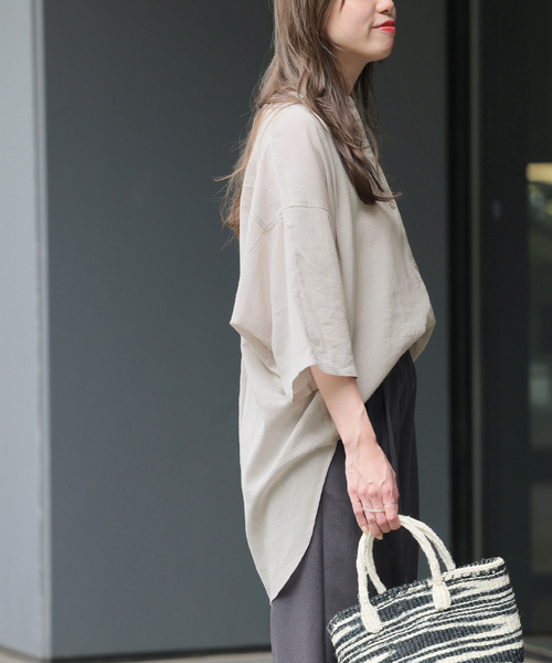 JOURNAL STANDARD relume(ジャーナルスタンダード レリューム)の「楊柳バンドカラーシャツ(シャツ/ブラウス・レディース・ブラウン/ブラック/グレー・FREE)」の19枚目の写真