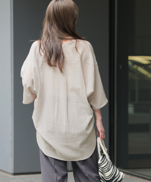 JOURNAL STANDARD relume(ジャーナルスタンダード レリューム)の「楊柳バンドカラーシャツ(シャツ/ブラウス・レディース・ブラウン/ブラック/グレー・FREE)」の20枚目の写真