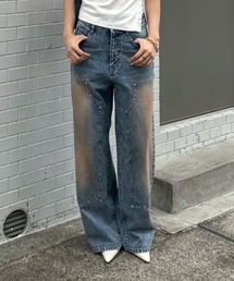 ACLENT | ダブルニーワイドストレートJ/Wデニムパンツ(デニムパンツ)