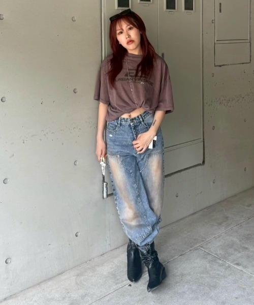 ACLENT(アクレント)の「ダブルニーワイドストレートJ/Wデニムパンツ(デニムパンツ・レディース・ブルー・SMALL/MEDIUM)」の17枚目の写真